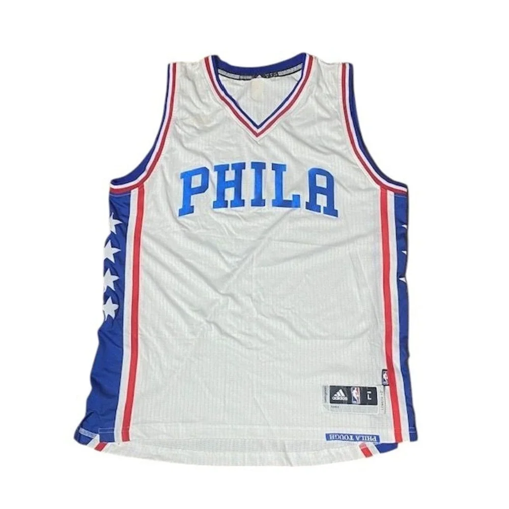 Vintage Adidas Philadelphia 76ers Jersey Blank Size Large White B11